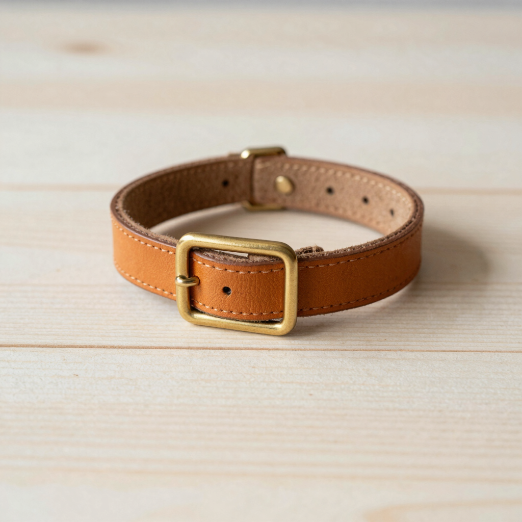 Classic Leather Collar in Amber