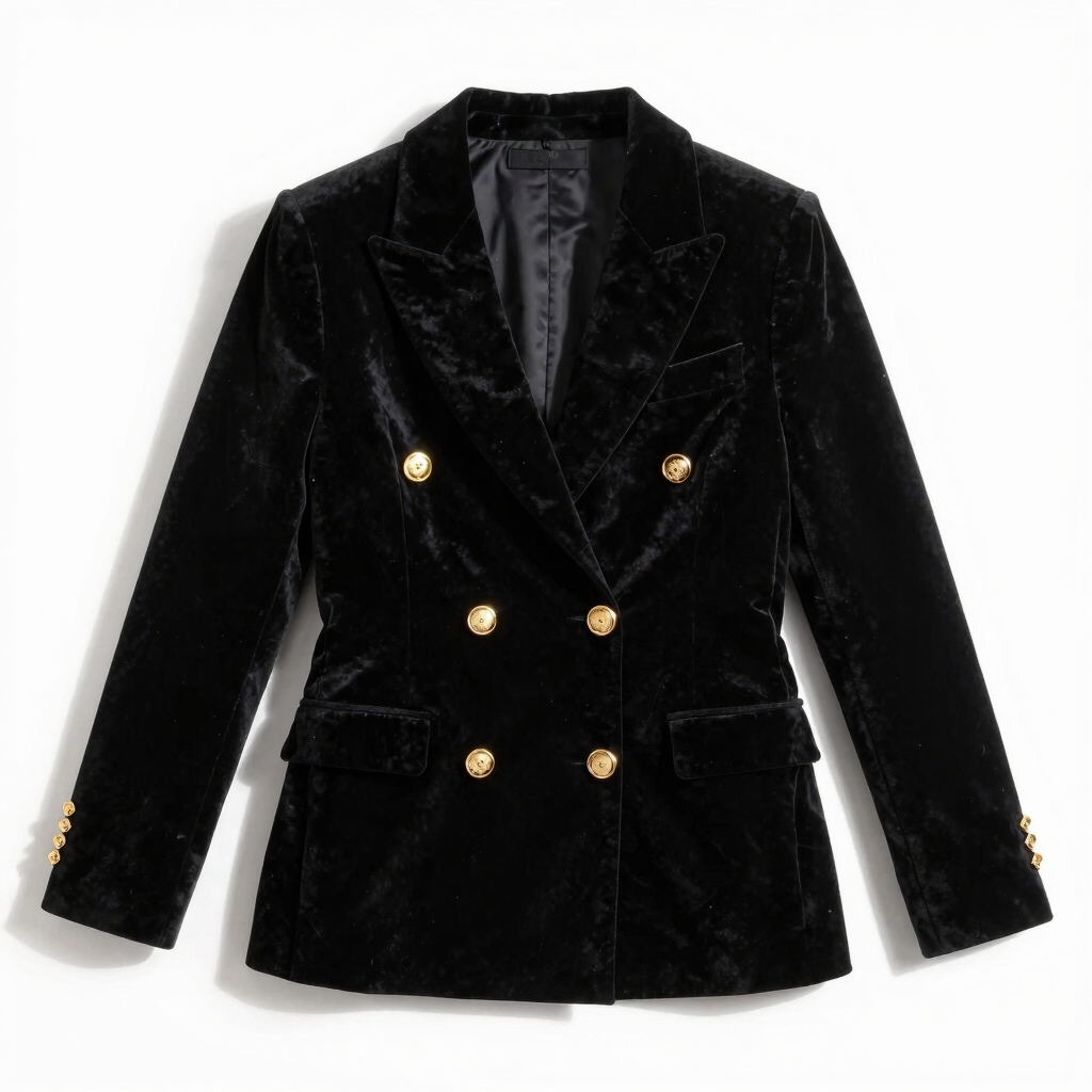 Signature Noir Velvet Blazer