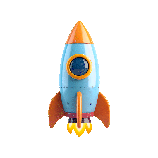 Rocket flying toward sky