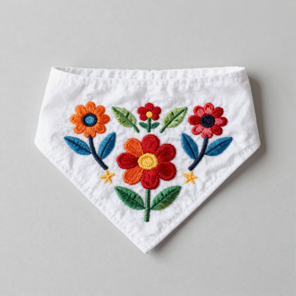 Bandana Bordada Flores de Celaya