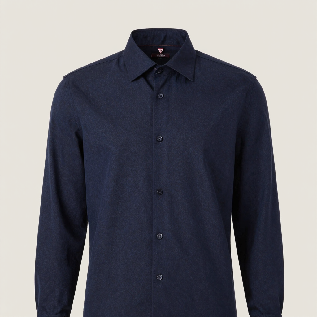 Signature Navy Cotton Shirt