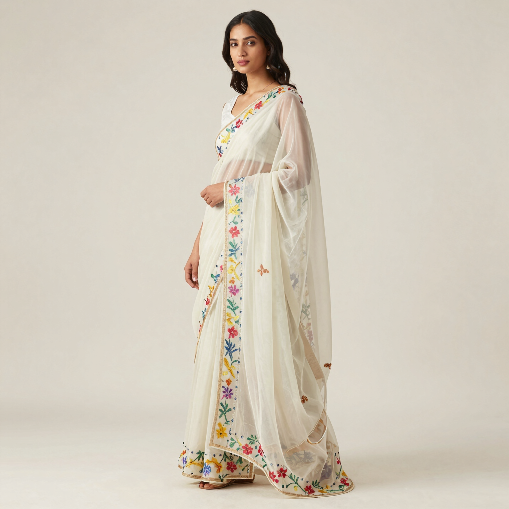 Safa Floral Organza Dupatta