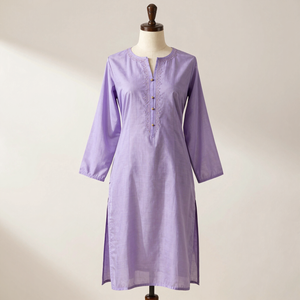 Aria Lavender Silk Kurtis