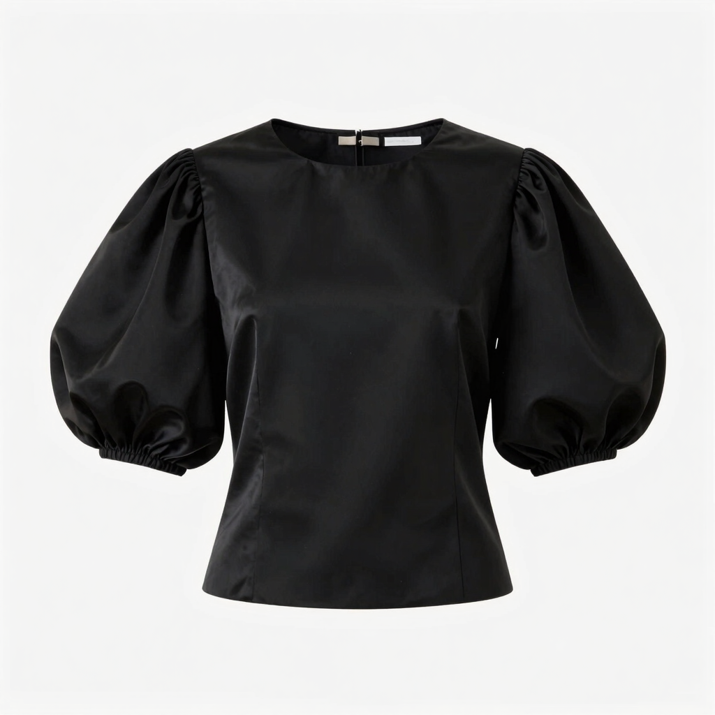 Sculptural Silk Habotai Top