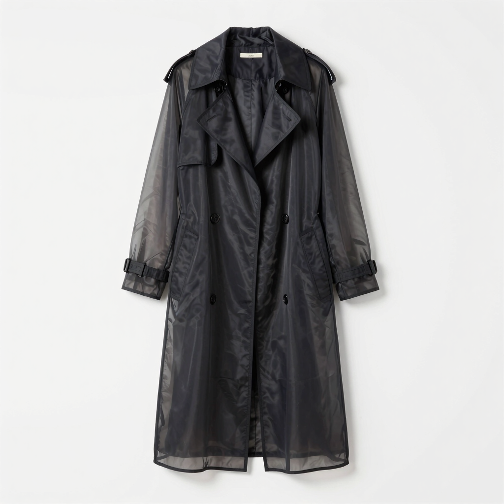 Sheer Organza Trench Coat