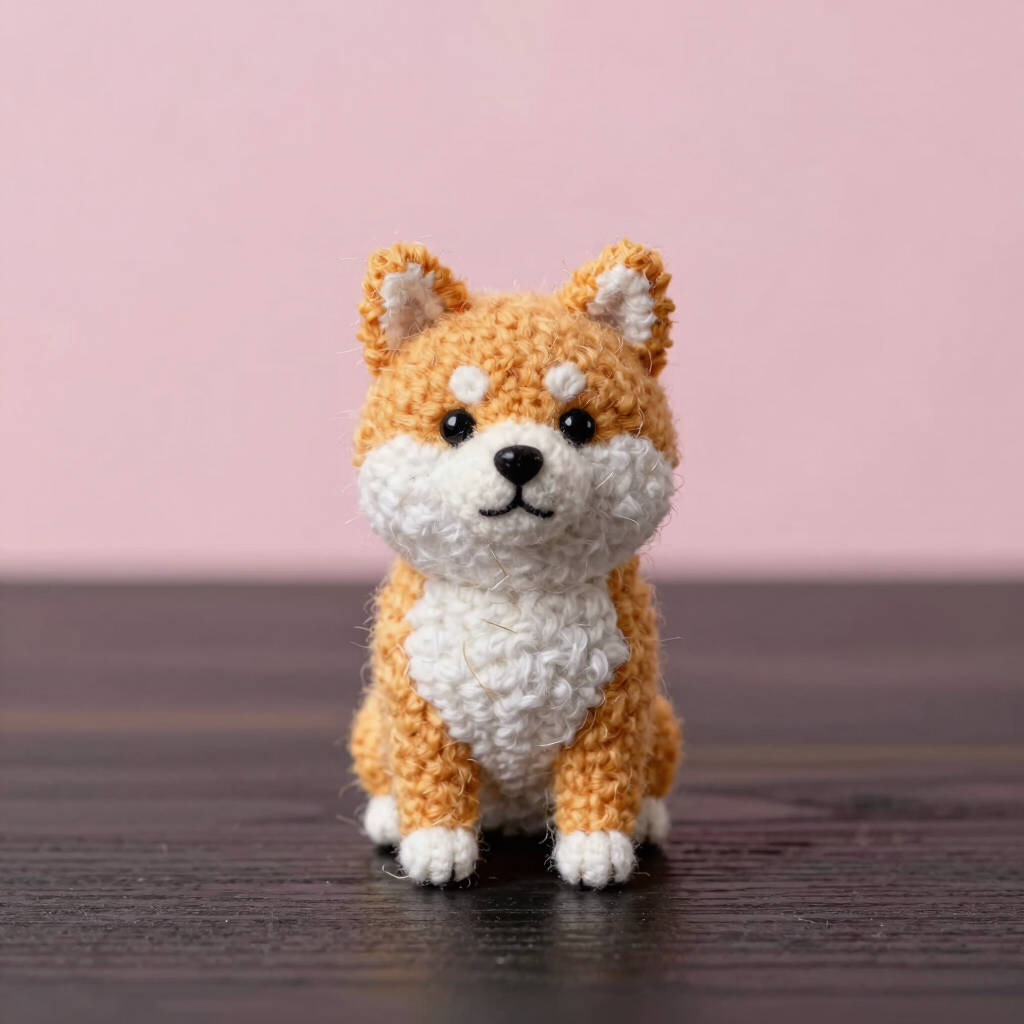 Escultura de Needle Felting Shiba