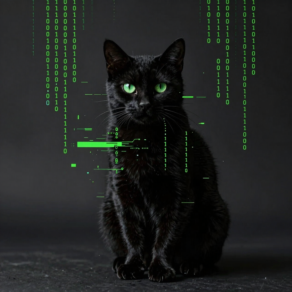 Glitch Matrix Feline Design