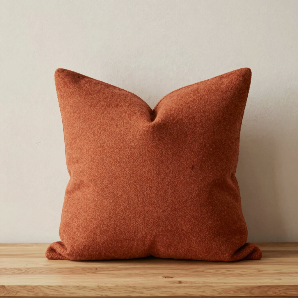 Terracotta Bouclé Accent Pillow