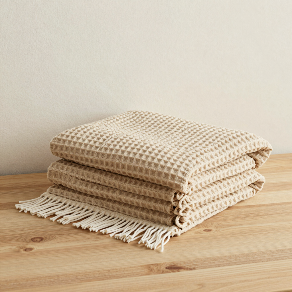 Oatmeal Waffle Sofa Blanket