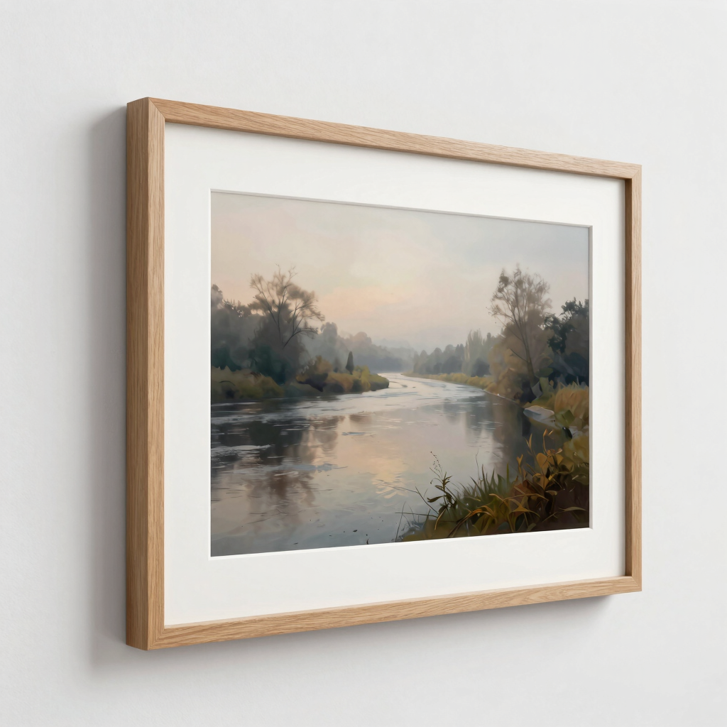 October Mist on the Hudson Print