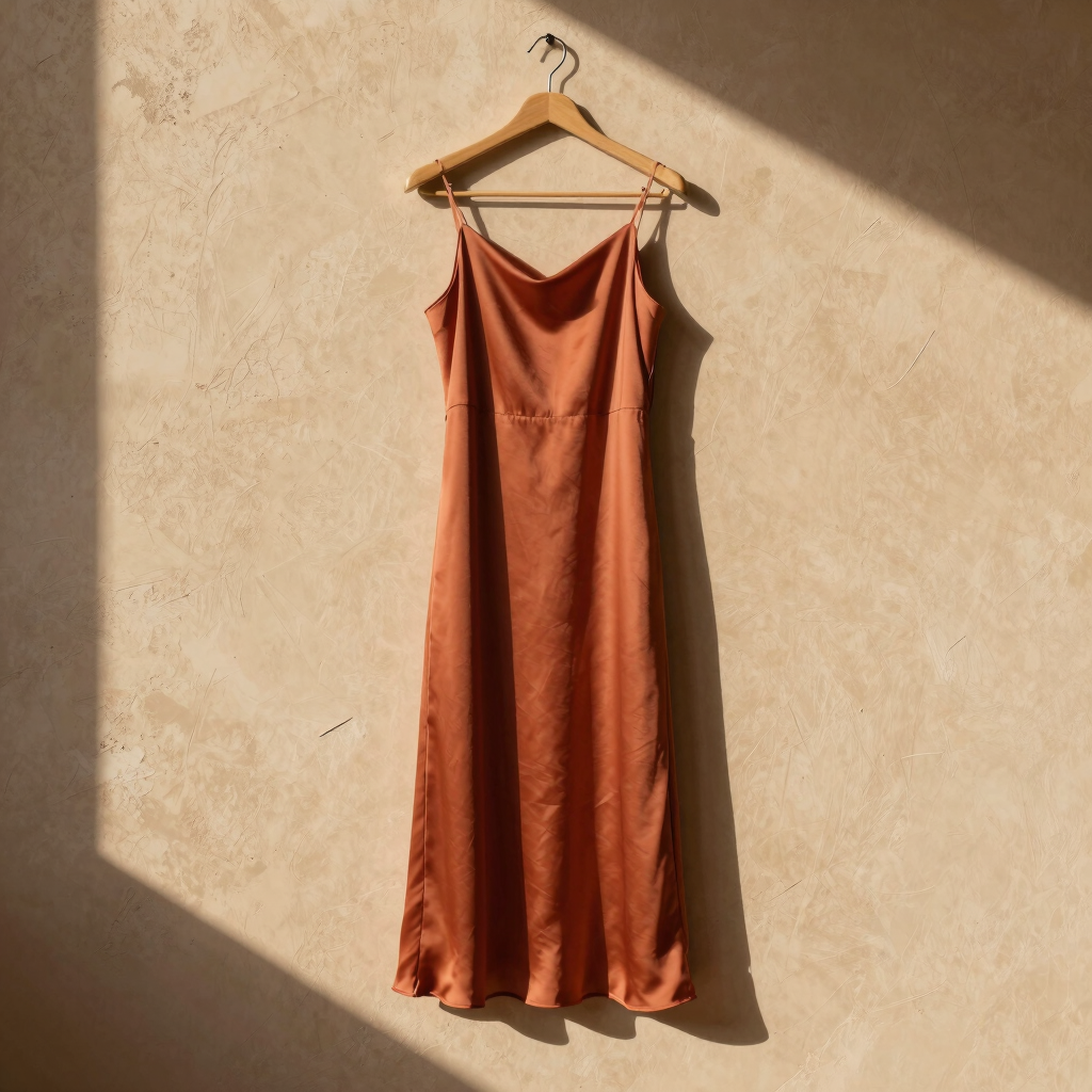 Terracotta Silk Slip Dress