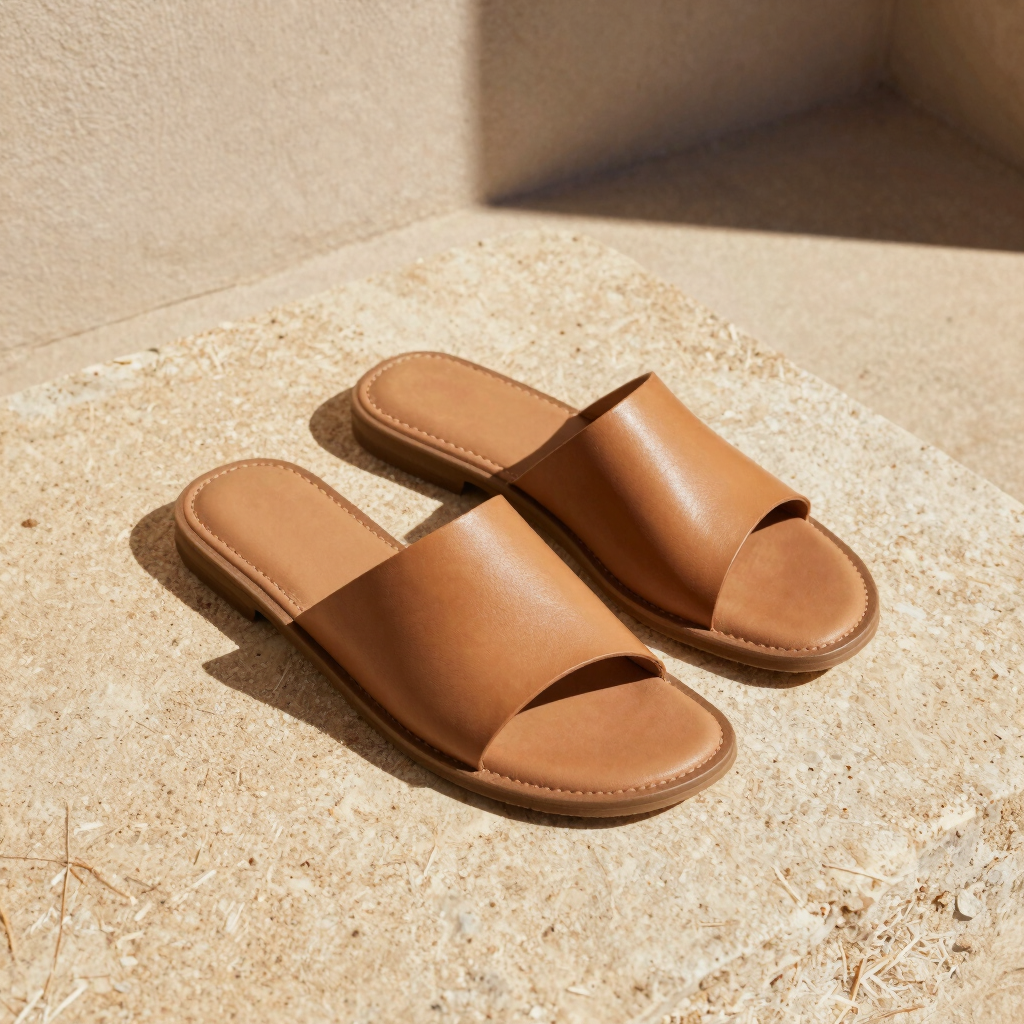 Minimalist Leather Kohlapuri Slides