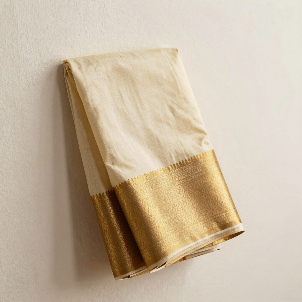 Kalyani Ivory Banarasi Silk Saree