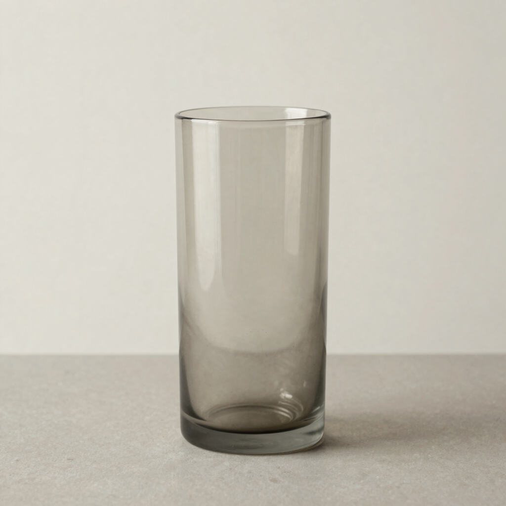 Smoked Glass Cylindrical Vase