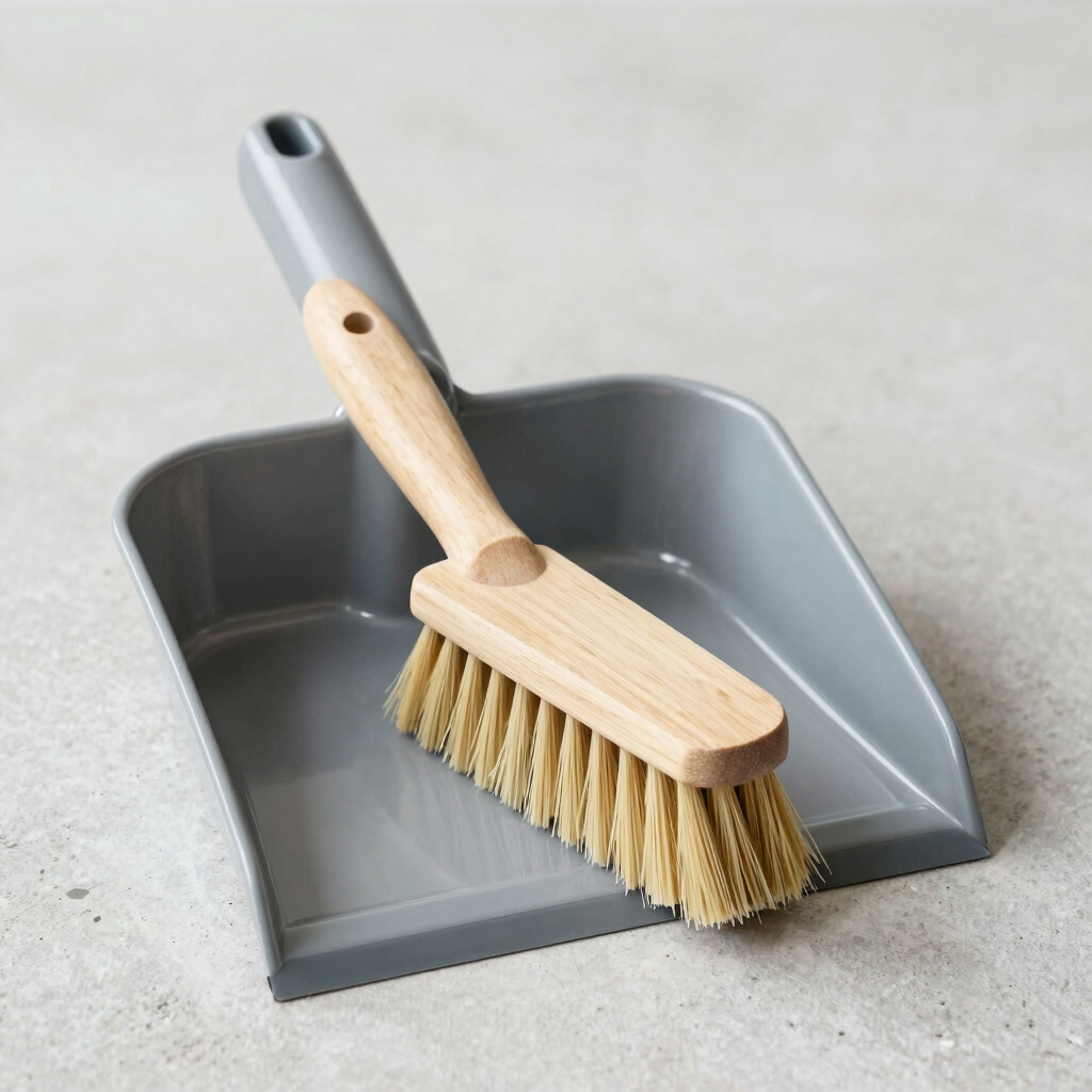 Industrial Steel Dustpan and Brush Set