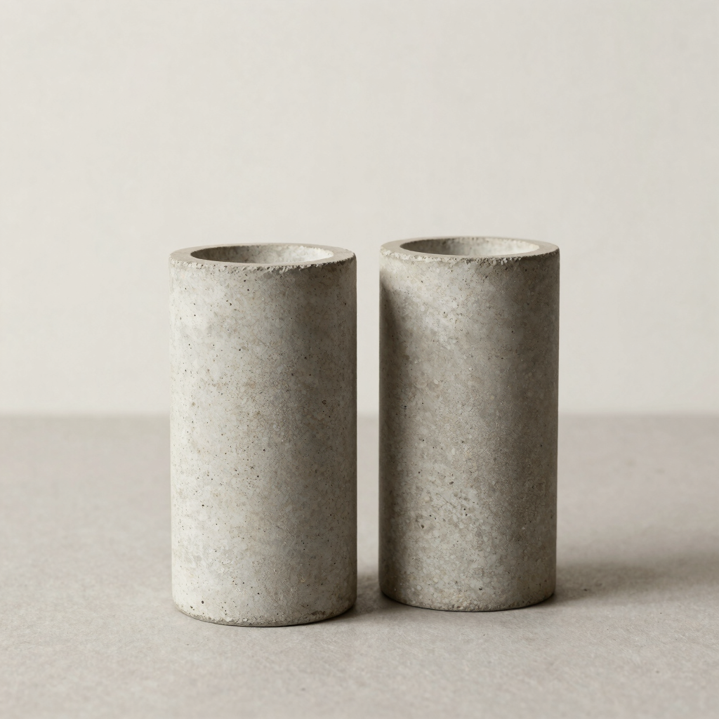 Solid Concrete Geometric Bookends