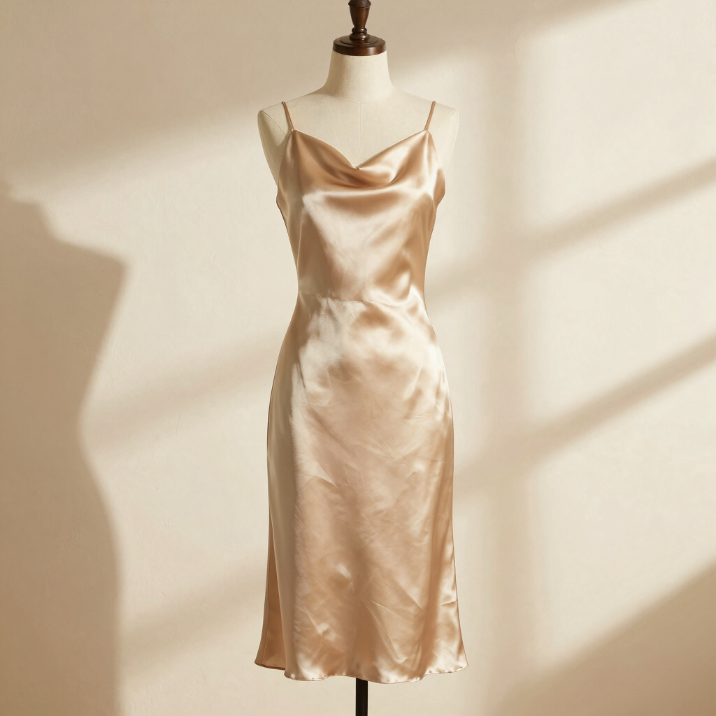 Tuscan Sunset Satin Slip Dress
