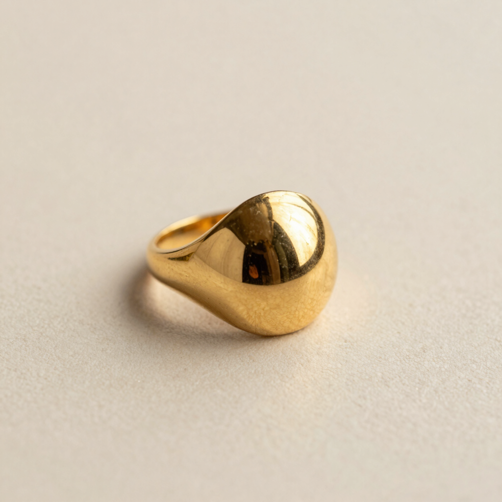Polished Gold Dome Ring
