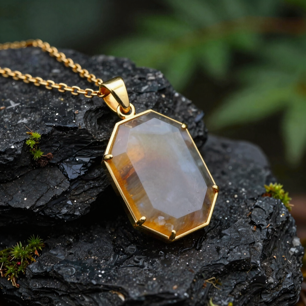 Moss Agate Solitaire Pendant