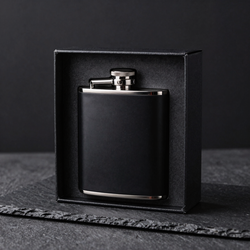 Executive Matte Black Flask Gift Set