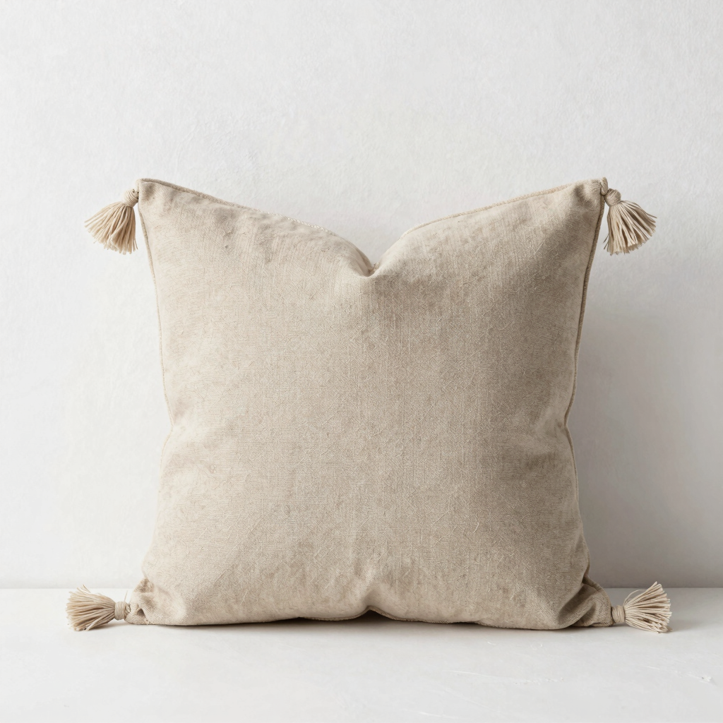 Tasseled Canvas Cushion