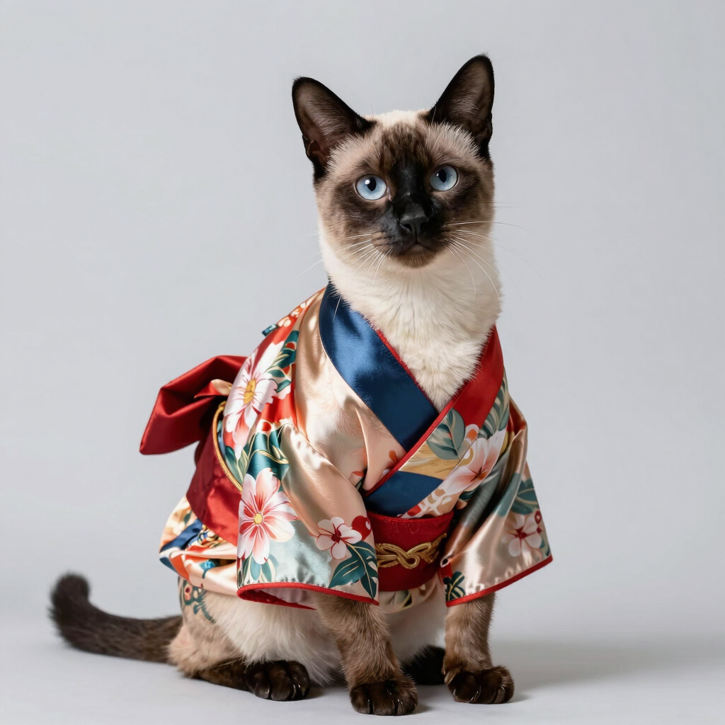 Kimono de Seda Gatito Zen