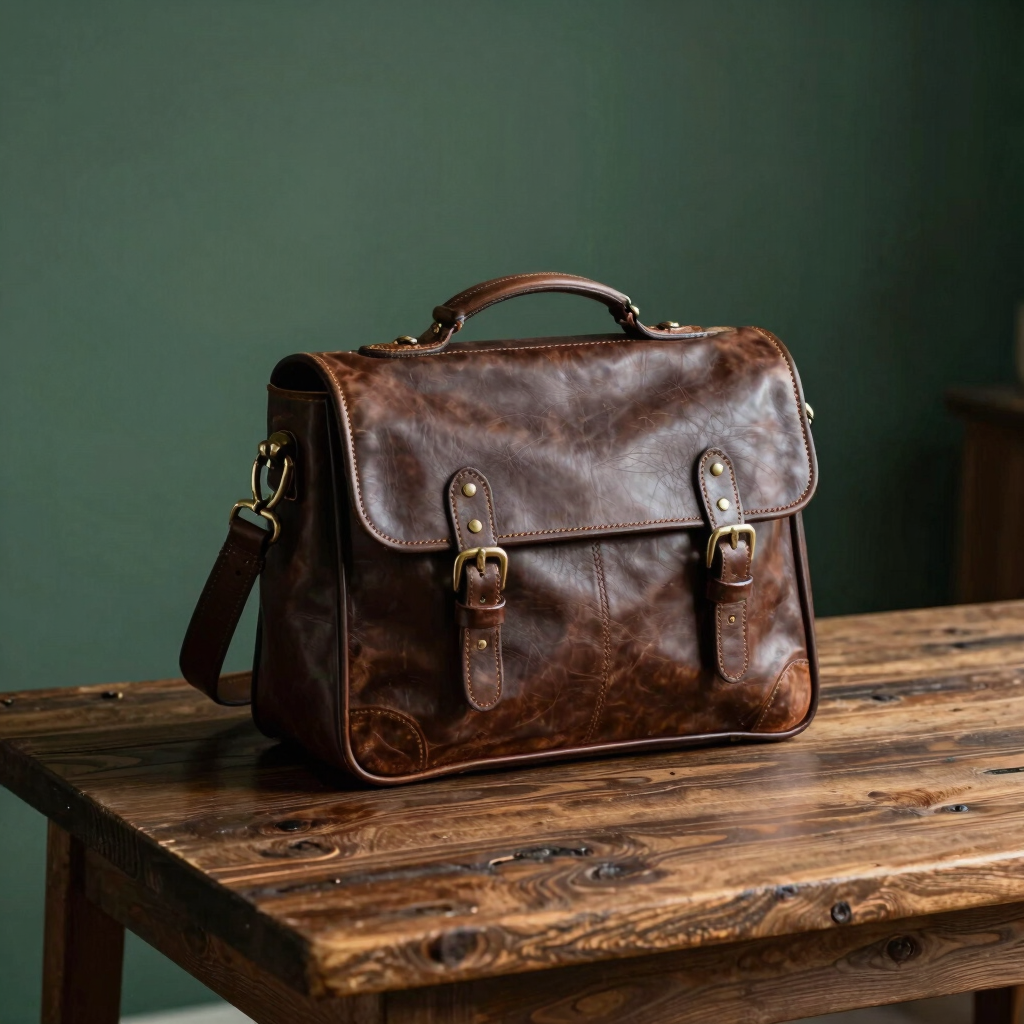 1970s Leather Satchel Bag
