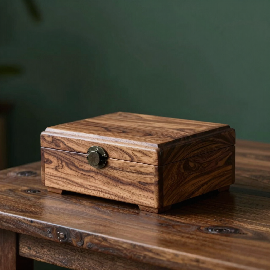 Hand-Carved Wooden Jewelry Box