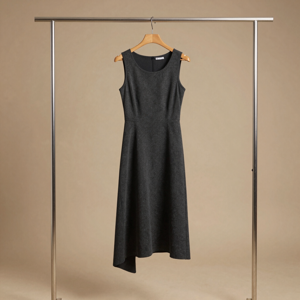 Asymmetric Drape Midi Dress