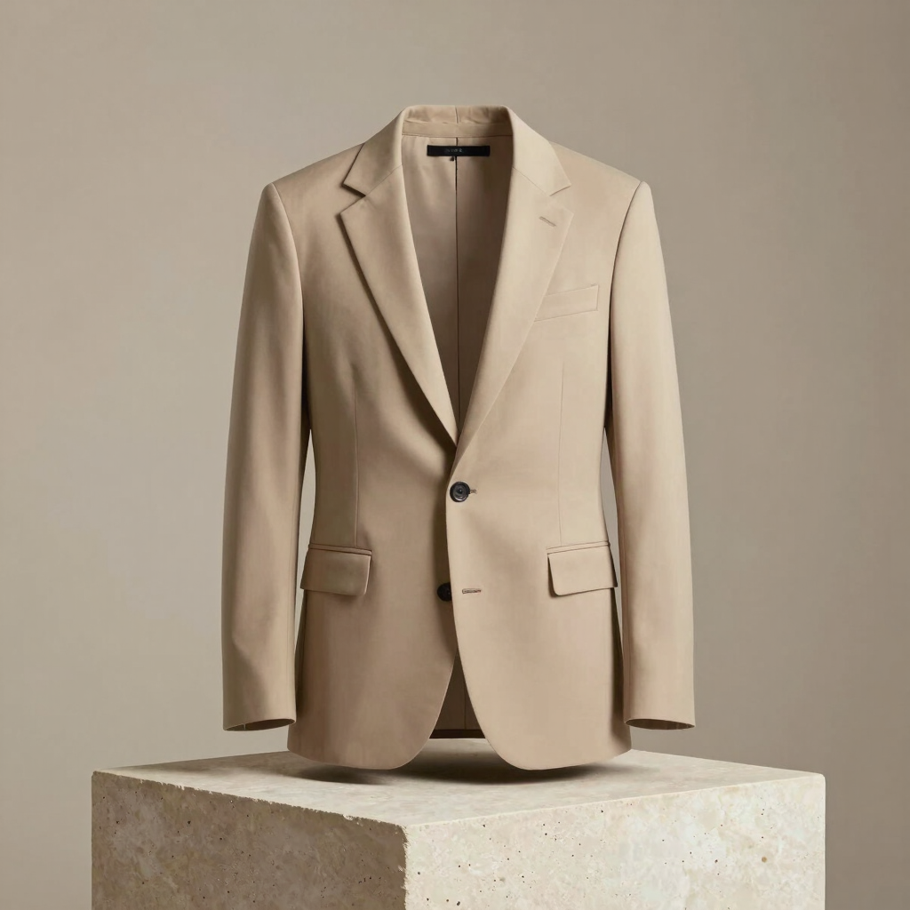 Sculptural Collarless Blazer