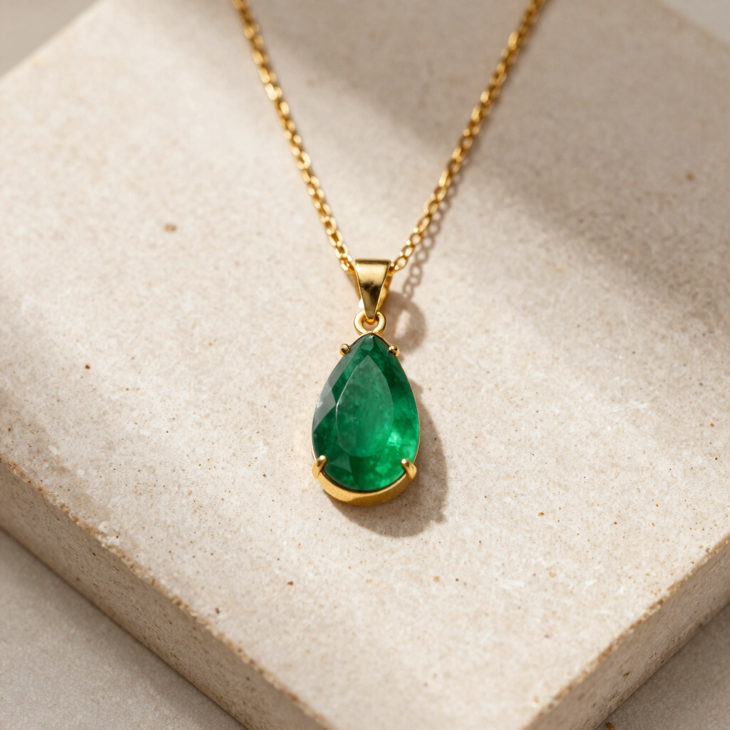 Shehrbano Emerald Polki Pendant
