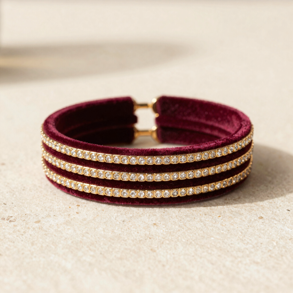 Mahnoor Crystal Velvet Bangle Set