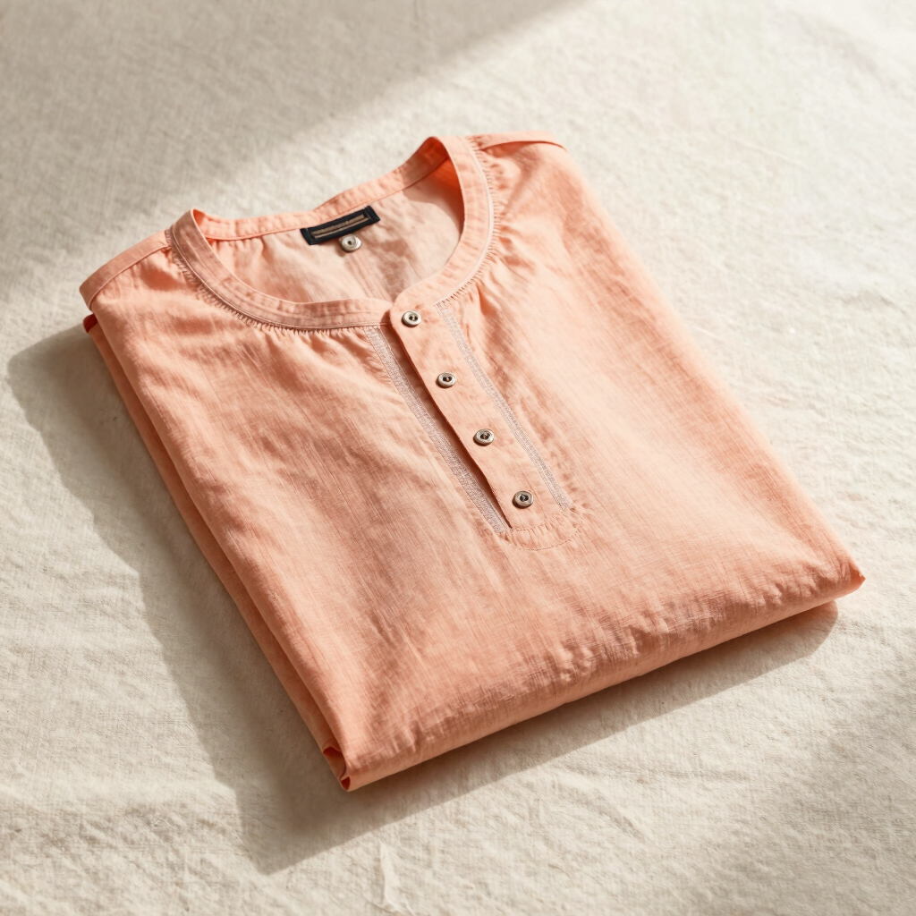 Peach Linen Sharara Set