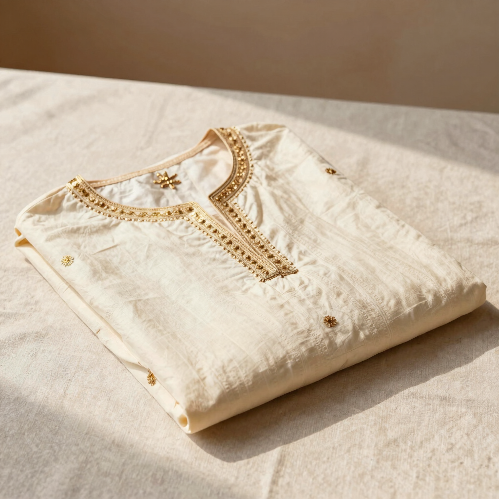 Ivory Mulmul Angrakha Suit