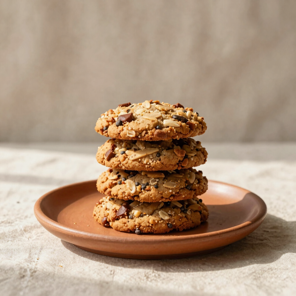 Cinnamon Spice Chia Oatmeal Cookies