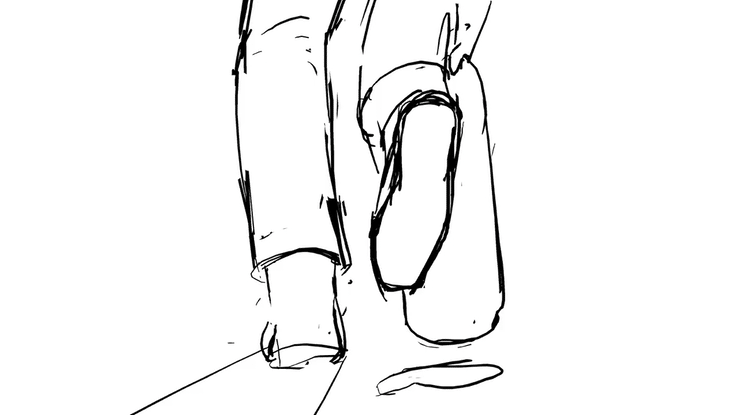 Rough crayonné animatique Skateboard illustration animation 2D traditionnelle FEVR studio d'animatio