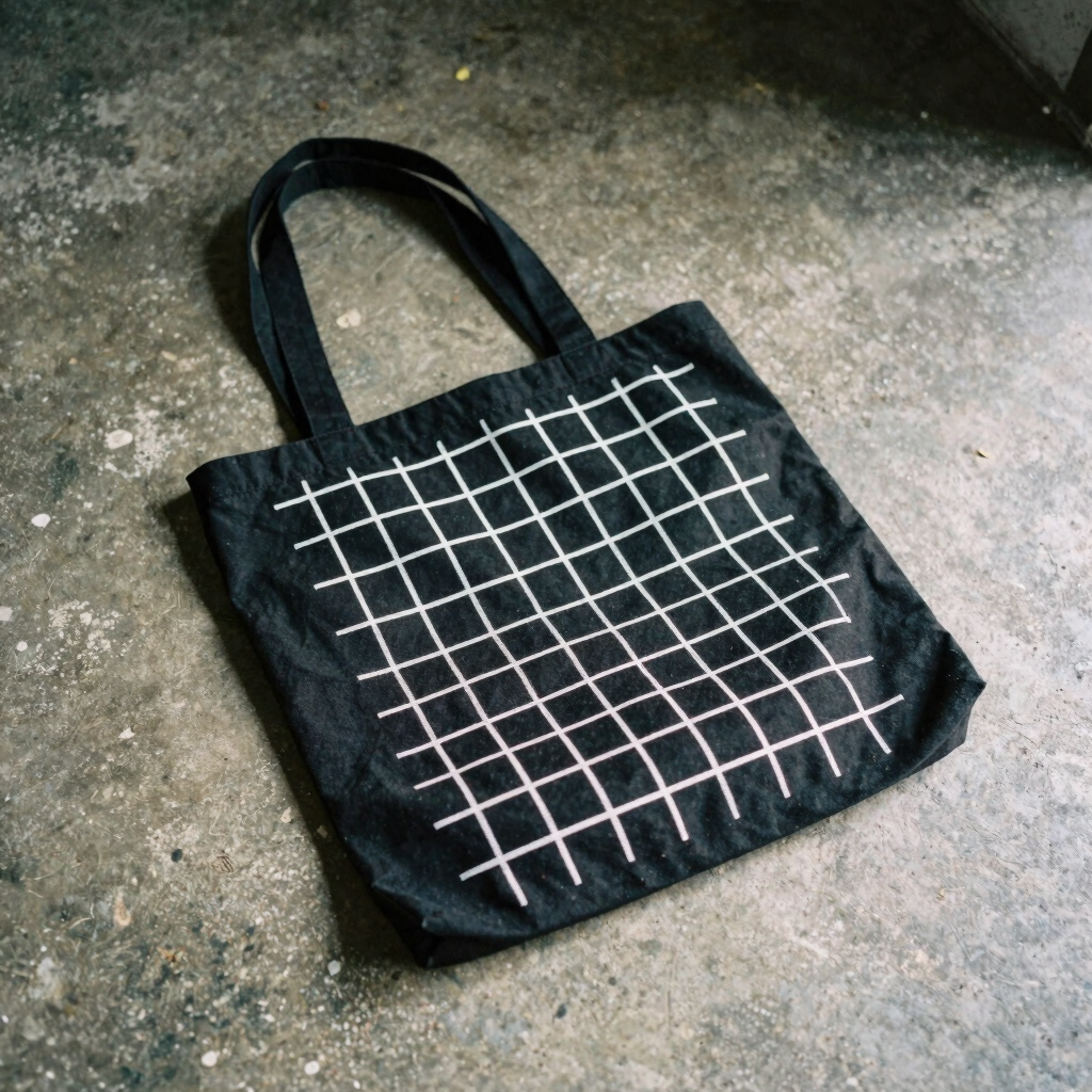 Brutalist Grid Canvas Tote