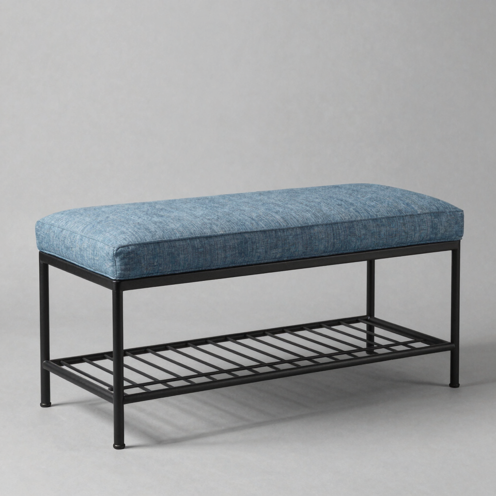 Form Slate Blue Bedroom Bench