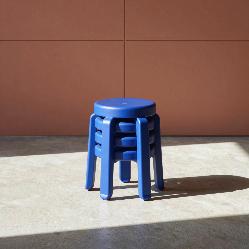 Block Stacking Stool in Cobalt