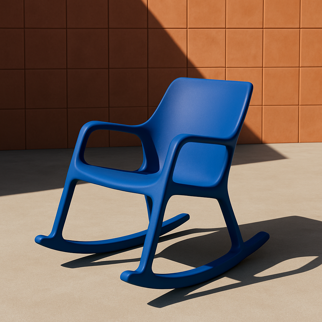 Slab Rocking Chair in Cobalt