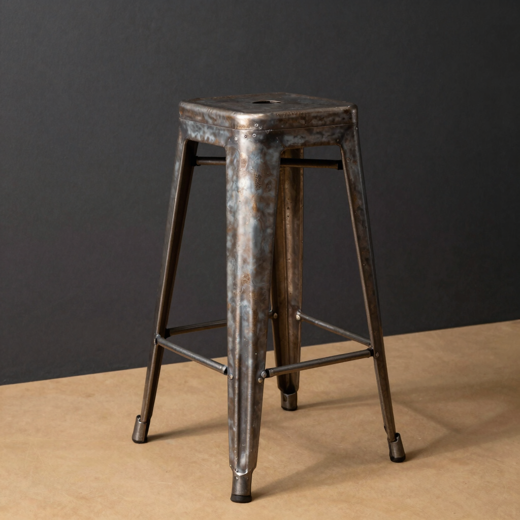Rivet Raw Iron Bar Stool