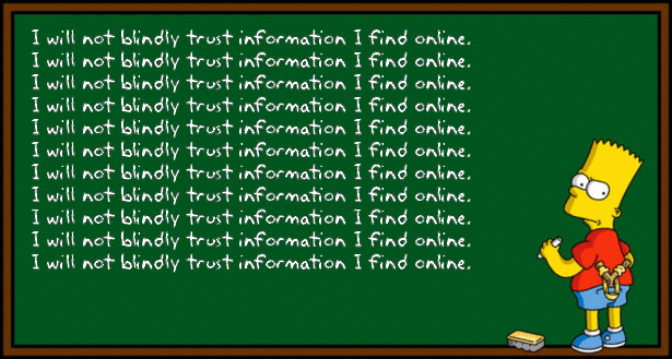 Do not trust information online