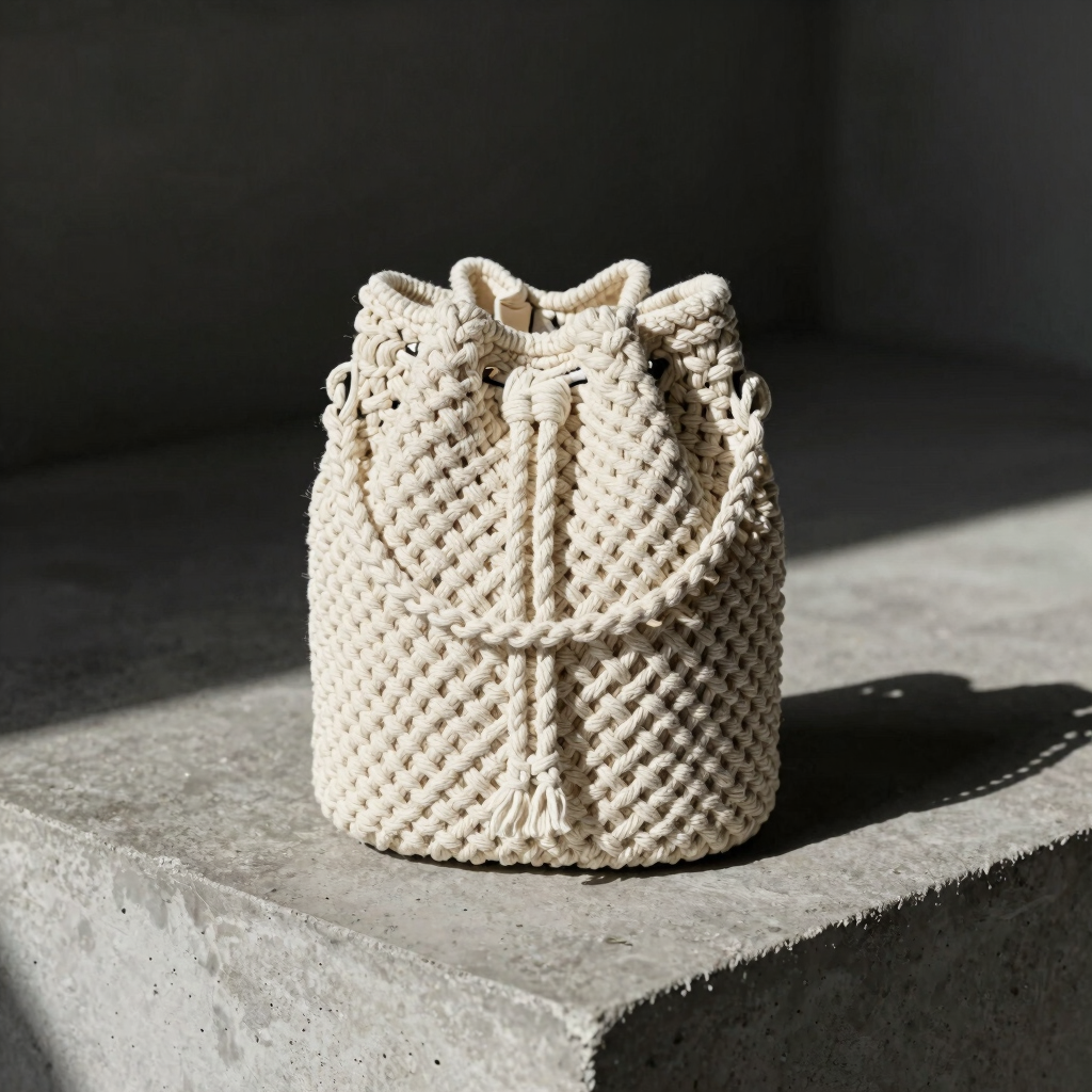 Symmetrical column bucket bag