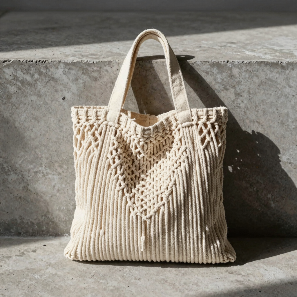 A monolith tote in natural cotton