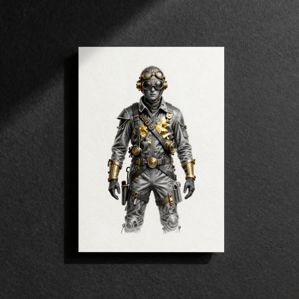 Steampunk Aviator Sketch Card