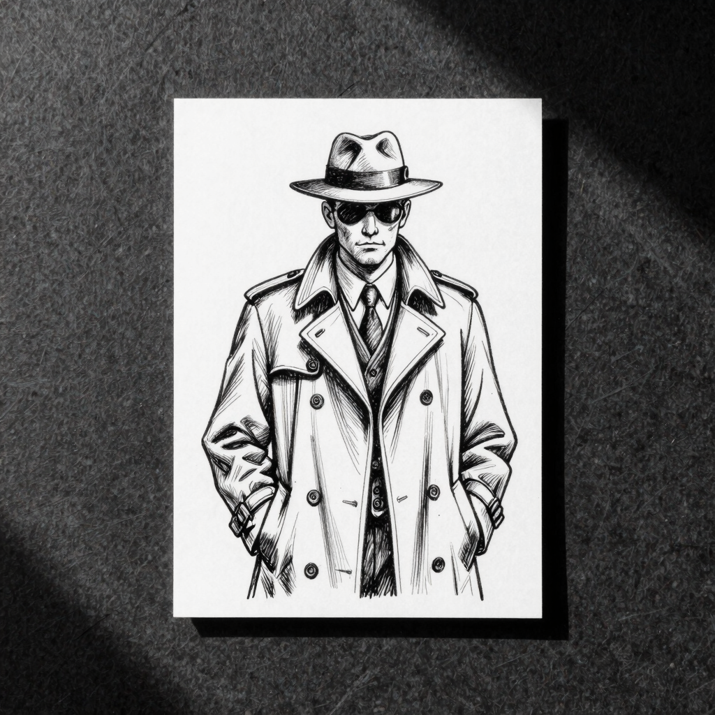 The Noir Detective Sketch Card
