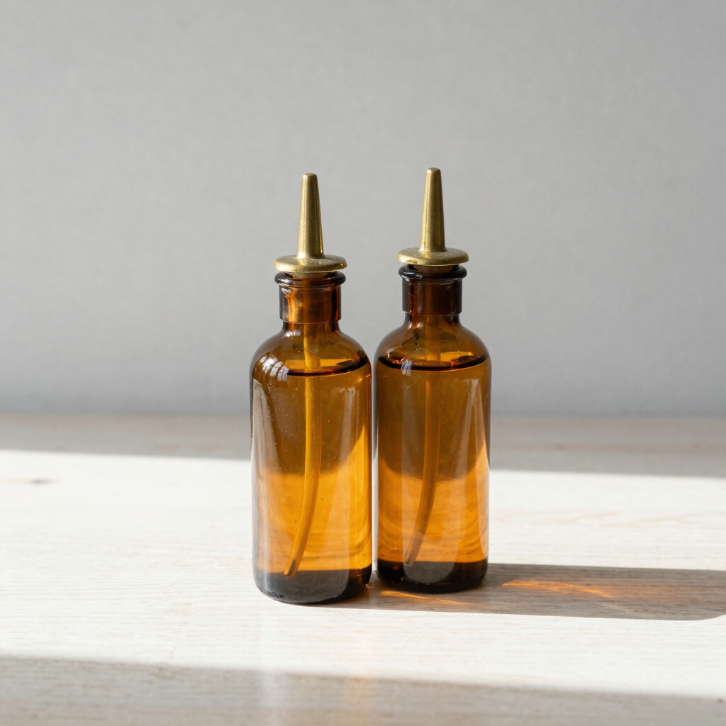 Amber Glass Pouring Bottle Set