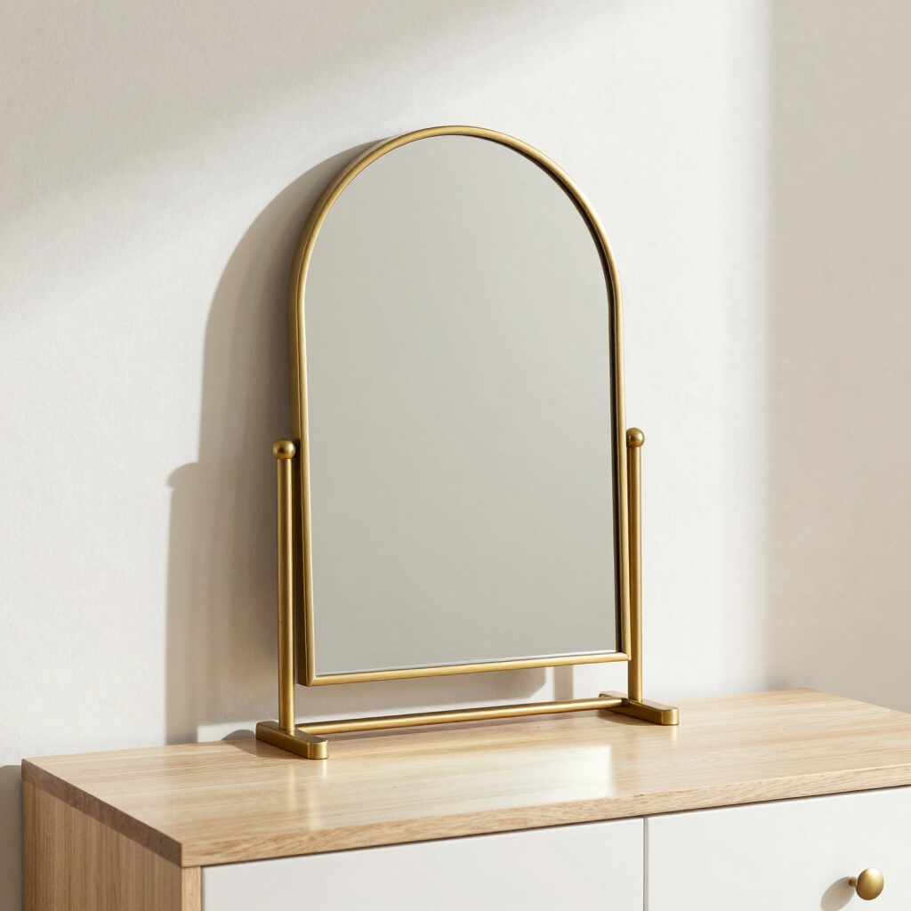 Solid Brass Table Mirror