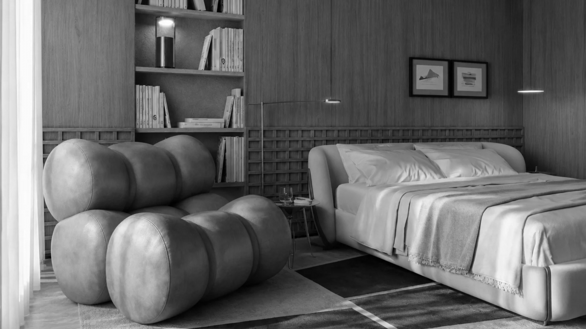 black and white bed linen