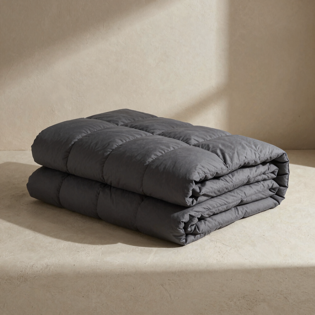 Charcoal Hand-Quilted Coverlet